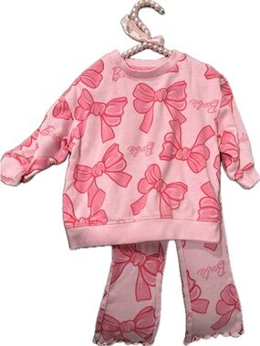 Barbie Light Pink Bow Print Set